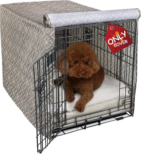Miniatura 13 de Explore Land - Funda para jaula de perro de 36 pulgadas, de poliéster, resistente, ajuste universal para jaula de perro de alambre (gris)
