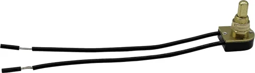 Miniatura 2 de Creative Hobbies® Paquete de 5 interruptores de encendido/apagado de botón de metal, circuito único, 3A-120V, buje de metal con cables de 6 pulgadas