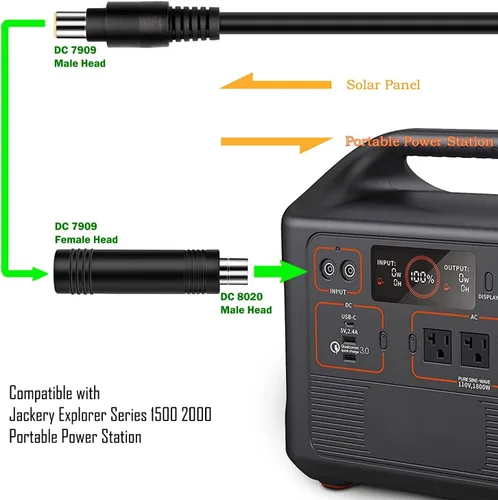 Miniatura 4 de FANLIDE Conectores adaptadores DC 7909 a DC 8020 compatibles con Jackery Explorer Series 1500 2000, conector de 0.315 in para panel solar, estación