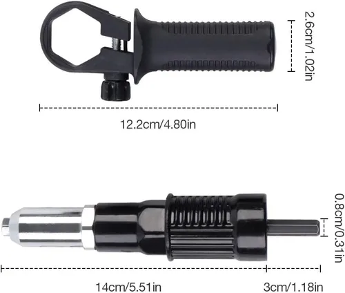 Miniatura 2 de Adaptador de pistola de remache eléctrica,Adaptador de remache para taladro,Kit de adaptador de pistola de remache eléctrica profesional,Herramienta