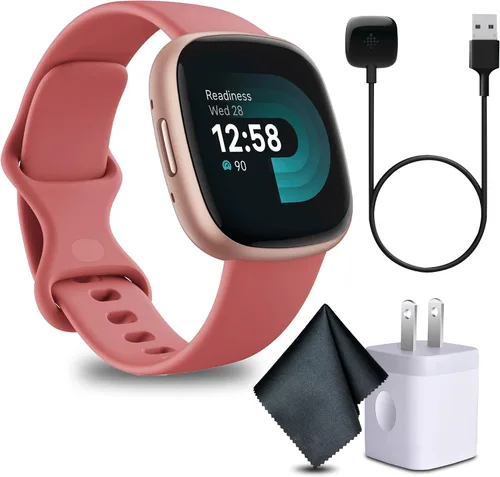 Fitbit Paquete de 2 relojes inteligentes Versa 4 Fitness con preparación diaria, GPS, frecuencia cardíaca 24/7, más de 40 modos de ejercicio, Fit