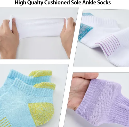 Miniatura 5 de ATBITER Womens Ankle Socks 6 Pairs Cushioned Running Athletic No Show Socks With Tab