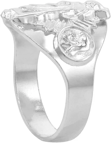 Miniatura 3 de Anillo de plata de ley con correa de cigarro de San Judas para mujer de 34 pulgadas de ancho tallas 5 a 10