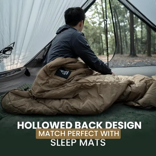 Miniatura 8 de OneTigris Featherlite Colcha Ultraligera para Dormir, Pesa 35oz, Colcha Superior Cálida para Hamaca 40 Grados, con Caja para Pies, Perfecta