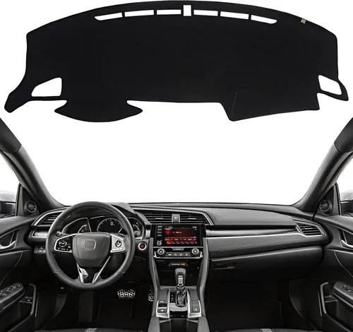 Miniatura 17 de Cubierta de tablero Tapete de salpicadero Compatible con Ho-nda Civic 2015-2012 (para transmisión izquierda), tapete de salpicadero para coche