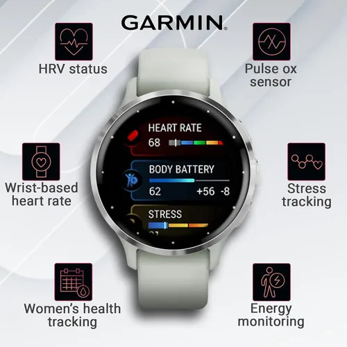 Miniatura 5 de Garmin Venu 3S Reloj inteligente con GPS, pantalla AMOLED de 1.61 pulgadas, características avanzadas de salud y fitness, hasta 10 días de batería