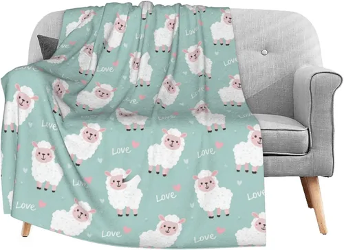 Miniatura 12 de Dujiea Manta de franela mullida de animales lindos de 40 x 50 pulgadas, manta súper suave y ligera para sofá, silla, acogedora manta de cama