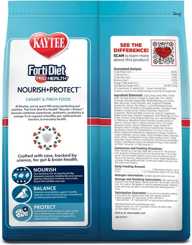Miniatura 12 de Kaytee Forti-Diet Pro Health Canary & Finch Alimento para pájaros para mascotas, 2 libras