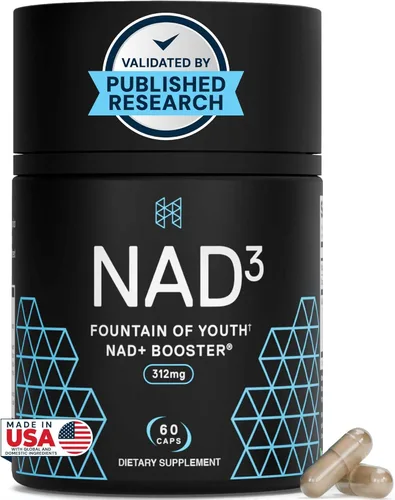 HPN NAD3 Booster clínico de NAD+, Salud celular y energía natural - Suplemento de NAD para el envejecimiento saludable, apoyo metabólico, NRF2 y