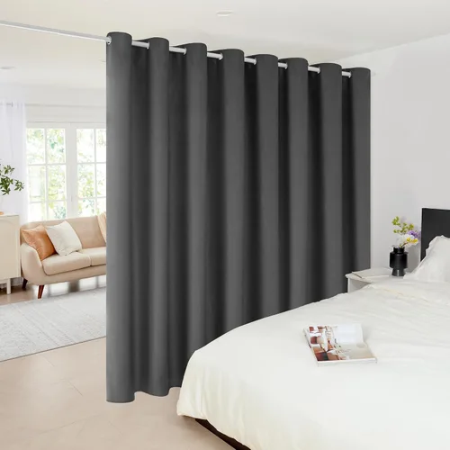 Miniatura 130 de Deconovo Cortina opaca, para oscurecer la habitación Gris claro