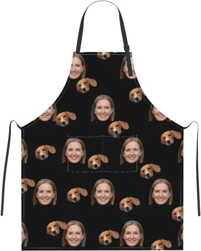 Miniatura 11 de Delantal personalizado para hombres y mujeres, delantal ajustable unisex con bolsillos, delantales personalizados para cocinero y chef