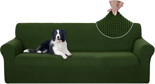 Miniatura 101 de U-NICE HOME Funda elástica para sofá, lavable, protector de muebles para sofá de 3 cojines, apta para mascotas (sofá, gris)