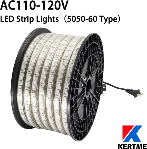 Miniatura 2 de Tira de luces LED tipo 5050-60 CA de 110-120 V, flexible, impermeable, regulable, multimodos de luz LED + control remoto de 23 teclas para 2-Blanco