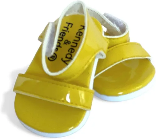 Zapatos de muñeca de 18 pulgadas, sandalias de colores brillantes para tus muñecas Kennedy y Friends de 18 pulgadas (amarillo)
