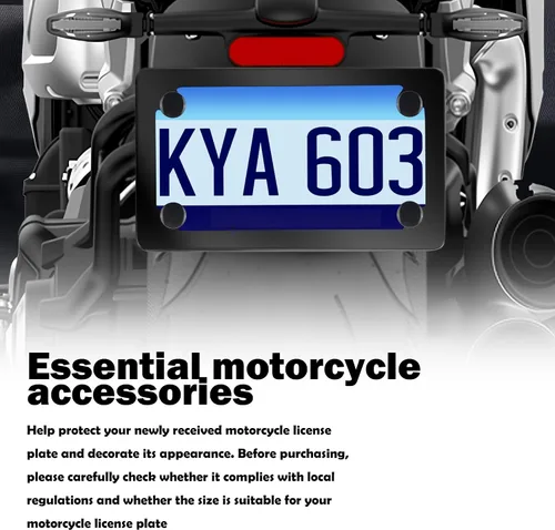 Miniatura 7 de Kit de marcos para matrícula de motocicleta, soporte de marco de matrícula de motocicleta de acero inoxidable con patrón de fibra de carbono