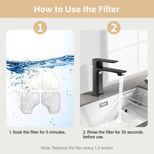 Miniatura 3 de FEELNEEDY - Paquete de 10 filtros de repuesto para dispensador de agua para perros de 3 galones/12 litros (FN-W13), juego de 5 meses