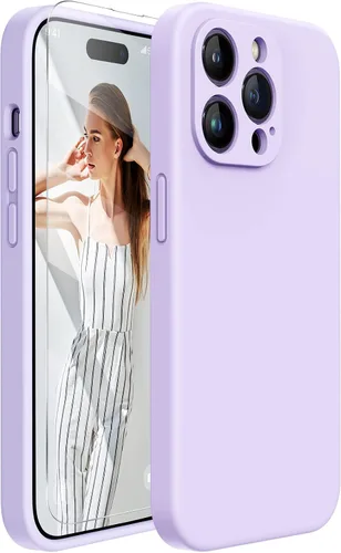 Miniatura 98 de Miracase Funda diseñada para iPhone 13, con protector de pantalla de vidrio templado, forro de microfibra suave antiarañazos, funda de goma