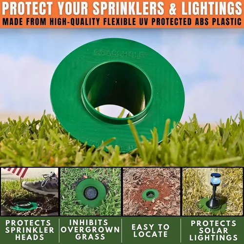 Miniatura 3 de GRASSHOLE Protector de cabeza de aspersor – Protector estilo rosquilla evita daños en la cortadora – 1 paquete – Plástico