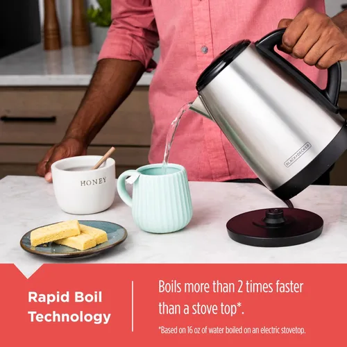 Miniatura 6 de BLACK+DECKER Cafetera digital de 12 tazas, CM1160B, cesta programable, lavable y hervidor eléctrico inalámbrico de 1.7 L, KE1700SD, hervidor rápido