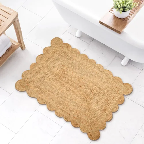 Miniatura 20 de Savi Home Alfombra de yute natural de 4 x 6 pies – Alfombra de granja trenzada tejida a mano de 72 x 48 pulgadas, alfombra de entrada en telar
