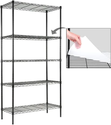 Miniatura 3 de EFINE - Estantería de 5 estantes con forros para estantes, ajustables, estantes de alambre de metal, capacidad de carga de 150 libras por estante
