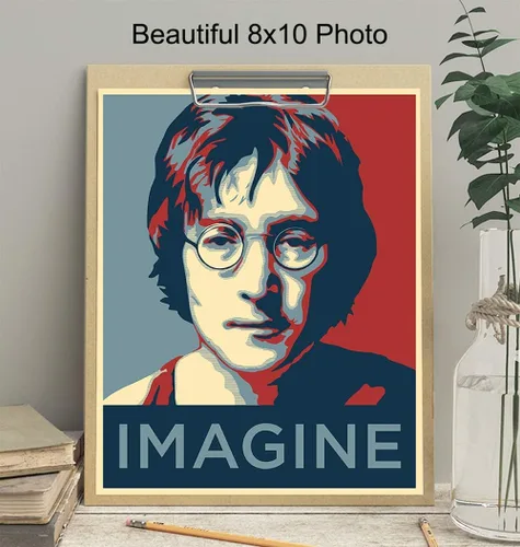 Miniatura 3 de John Lennon Imagine - Póster fotográfico contemporáneo de 8 x 10 pulgadas, regalo para fanáticos de la música de los Beatles, decoración original