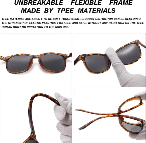 Miniatura 5 de COASION Lentes de sol polarizados para niños, protección UV 400, para niñas y niños, estilo retro clásico, para niños de 3 a 12 años