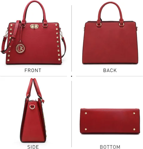 Miniatura 3 de Dasein - Bolso de hombro tipo satchel para mujer, tamaño mediano, con asa superior, bolso de trabajo, con cartera a juego, set de 2 piezas
