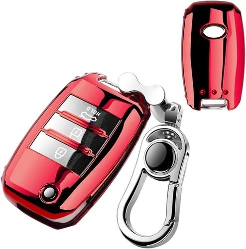 Miniatura 8 de Funda para llavero de automóvil, apta para llavero plegable Kia Optima aleación llavero negro.., Negro