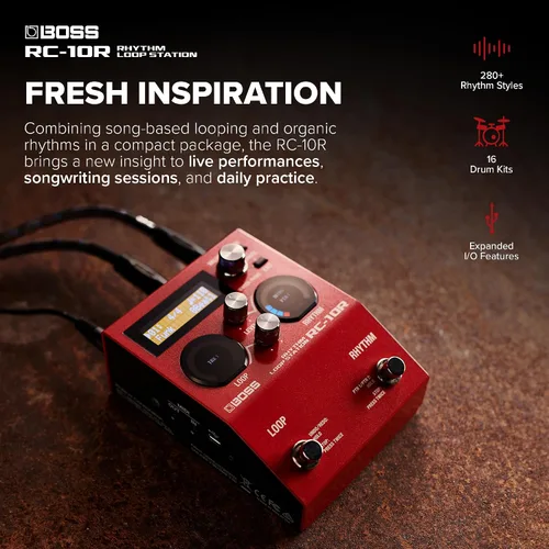 Miniatura 3 de BOSS RC-10R Rhythm Loop Station Bucle basado en canciones y ritmos dinámicos en un espacio pequeño 280 estilos preestablecidos 16 kits
