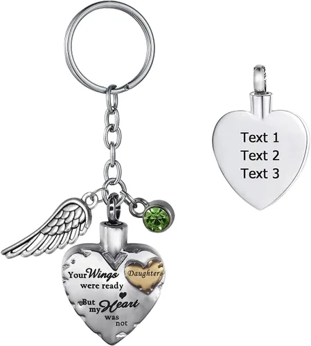 Miniatura 11 de Your Wings were Ready but My Heart was Not - Joyería de cremación de acero inoxidable para llavero de urna de ceniza dorado, Papa