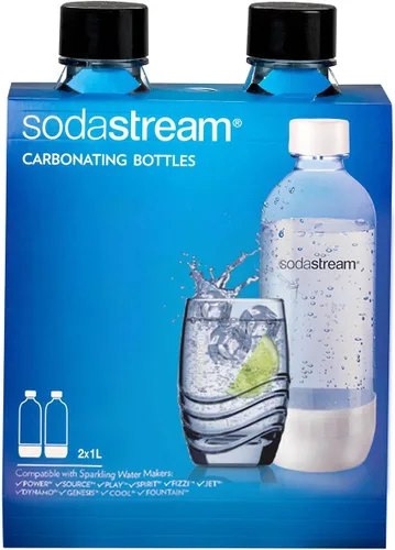 Miniatura 5 de SodaStream - Paquete doble de botellas delgadas de 1 litro aptas para lavavajillas (color negro)