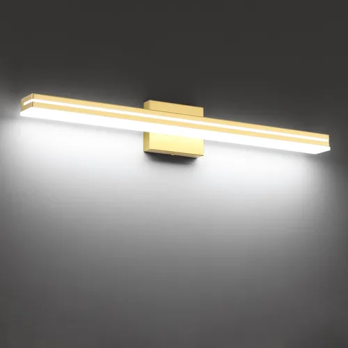 Miniatura 21 de SineRise Barra de Luz LED Moderna para Tocador de Baño de 16 Pulgadas, Accesorios de Iluminación de Pared de Baño Modernos de Acrílico Cromado Sobre
