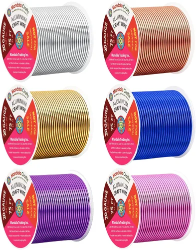 Miniatura 274 de Mandala Crafts - Alambre de aluminio anodizado de 8 calibre para hacer joyas - 9.75 m de alambre flexible negro colorido - Flexible para bonsái