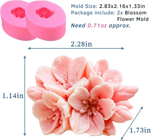 Miniatura 3 de 2 moldes de flores de silicona, moldes de flores de fondant, chocolate y caramelo, decoración de pasteles, moldes de silicona para fundición de 2