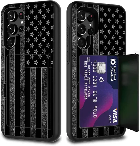 Miniatura 90 de Funda híbrida de doble capa con función atril para Samsung Galaxy A16 5G de 6.9 pulgadas, diseño de vaca con bandera estadounidense