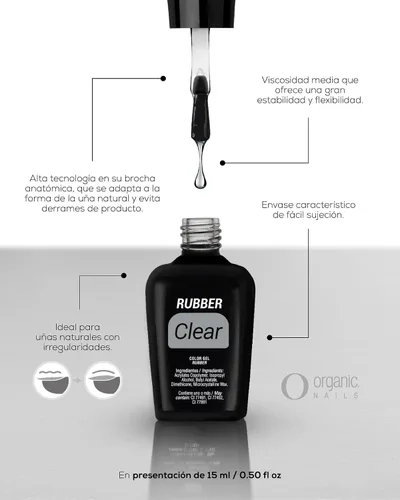 Miniatura 2 de Caucho Rosa, Beigh y Clear 0.5 fl oz