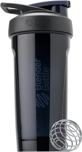 Miniatura 15 de BlenderBottle Botella batidora deportiva con batidor de alambre, 24 onzas, color negro, batidos de proteínas e hidratación para atletas