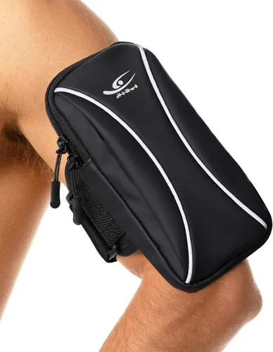 Miniatura 8 de HiRui Bolsa de brazo y bolsa de muñeca para teléfono, brazalete deportivo para correr, gimnasio, ciclismo y entrenamiento, compatible con iPhone