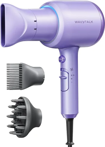 Miniatura 10 de Secador de pelo Wavytalk con difusor, secador iónico soplado para cabello rizado con peine, secador de 1875 W de secado rápido con tecnología