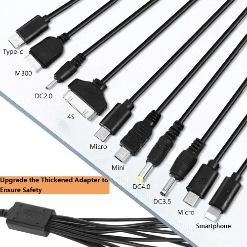 Miniatura 3 de Cutwif Cable de carga múltiple 10 en 1, cable de carga múltiple universal con 10 puertos para teléfonos celulares, altavoz, MP3, MP4 y más