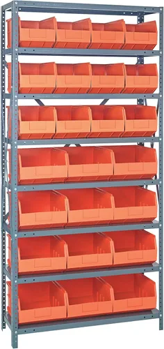 Miniatura 501 de Quantum QSBU-245BK Heavy Duty Shelving Unit with (7) Shelves and (24) QUS245 Black Bins for Garage Warehouse Storage Distribution 400 lb Load