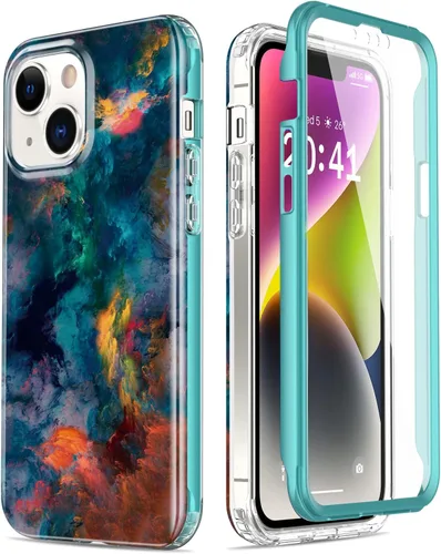 Miniatura 10 de Esdot Funda para iPhone 14 con Protector de Pantalla Integrado, Funda Resistente de Grado Militar con Diseños de Moda para Mujeres y Niñas, Funda