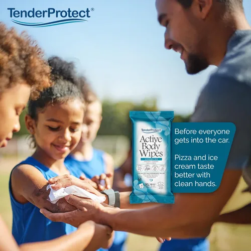 Miniatura 7 de TenderProtect Active Body Wipes, extra grande, sin enjuague, para adultos, 9 x 12 pulgadas, extra grande, aloe, sin enjuague, paño de baño