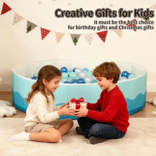 Miniatura 7 de Piscina de bolas de 40 pulgadas para niños pequeños y mascotas, pelota plegable para bebés, corralito de juegos y valla con bolsa de almacenamiento