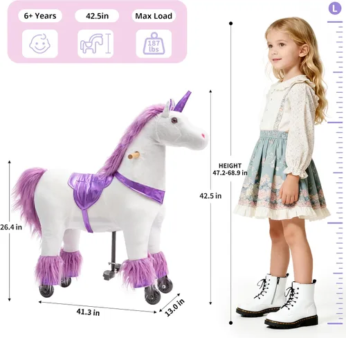 Miniatura 2 de Paseo en unicornio en juguetes, Paseo en unicornio para niñas de 6 años hasta adultas, Paseo en unicornio en juguetes, Unicornio mecánico de peluche