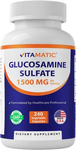 Vitamatic Suplemento de sulfato de glucosamina, 1500 mg, 120 porciones, 240 cápsulas