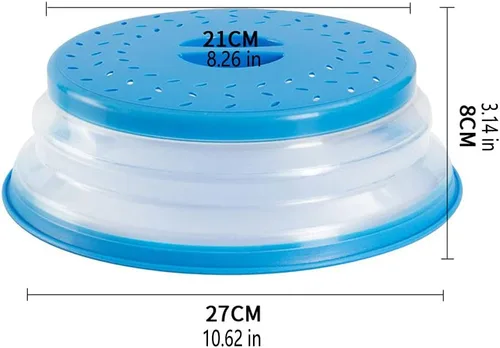 Miniatura 2 de Cubierta plegable para salpicaduras de microondas con alfombrillas de silicona, 10.5 pulgadas, apta para lavavajillas, cubierta de placa