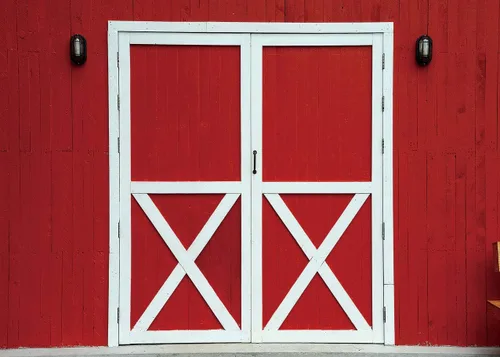 Miniatura 2 de Telón de fondo rojo para puerta de granero, granja rústica occidental, pared de madera, fondo para fotografía, fiesta de barbacoa, baby shower