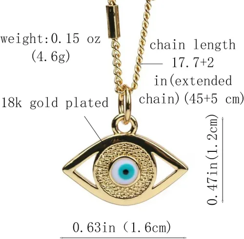 Miniatura 7 de Collar contra el mal de ojo para mujer, chapado en oro de 18 quilates, collar de ojo turco con colgante de oro para niñas